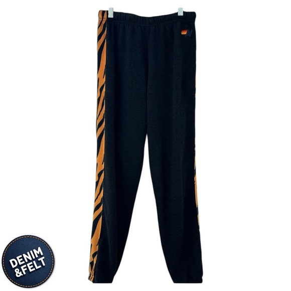 Aviator Nation Unisex TIGER STRIPE SWEATPANTS | BLACK/TIGER | EUC!! 🔥🖤 - Picture 8 of 16